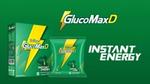 Green packaging for "GlucoMax D" featuring a prominent yellow lightning bolt and the text "Instant Energy."